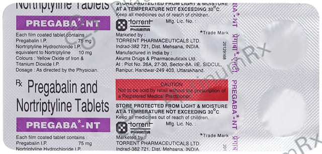 Pregaba NT 75 mg/10 mg Tablet