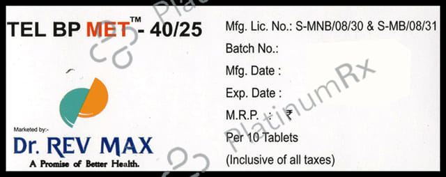 Tel BP Met 40/25 Tablet SR 10s