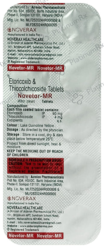 Novetor 60/4mg MR Tablet 10s