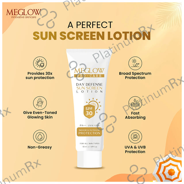 Meglow Pro Care Day Defense Sun Screen SPF 30 PA+++ Lotion 50ml