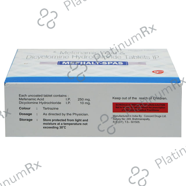 Mefheal Spas 10mg/250mg Tablet 10 tablets Tablet Bioheal Lifesciences Private Limited