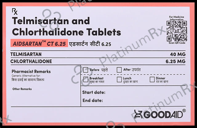 Aidsartan CT 6.25/40mg Tablet 15s