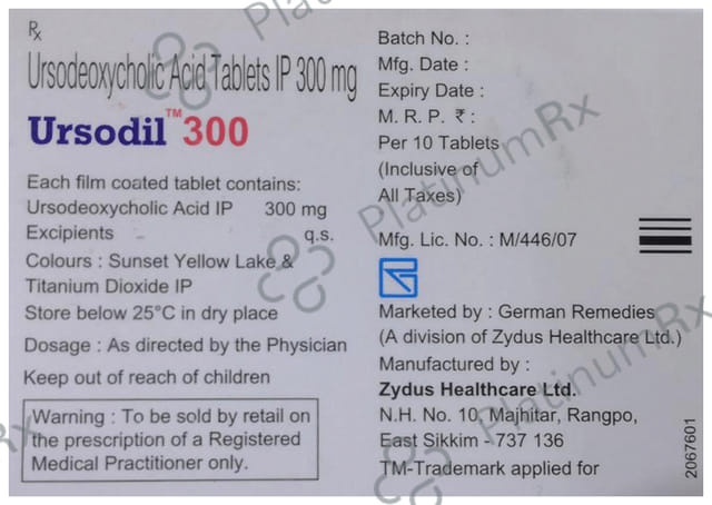 Ursodil 300mg Tablet