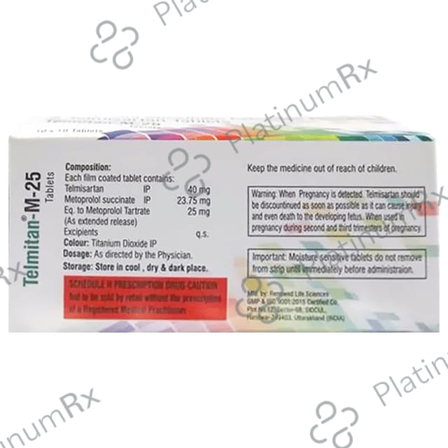 Telmitan M 25/40mg Tablet ER 10s