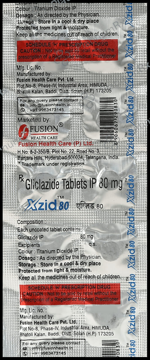 Xzid 80mg Tablet 10s