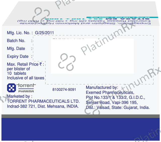 Sitaxa EM 25/100/1000mg Tablet 10s