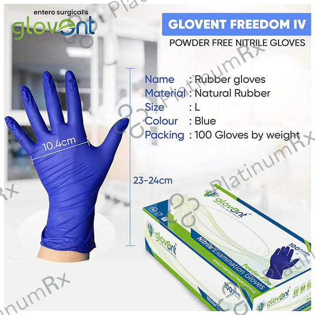 Glovent Nitrile Examination Gloves Powder Free Large