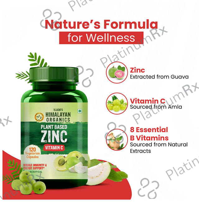 Himalayan Organics Plant Based Zinc Vitamin C Vegetarian Capsule