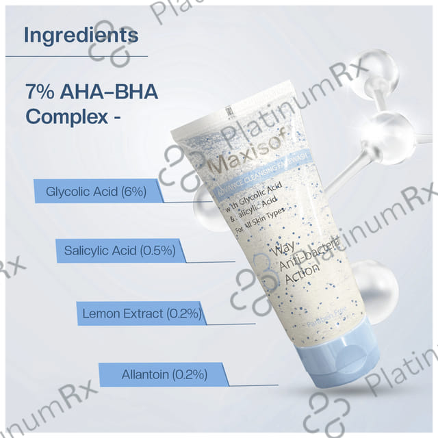 Maxisoft 3 Way Anti-Bacterial Action Advance Cleansing Face Wash (100ml Each) 3 Tubes