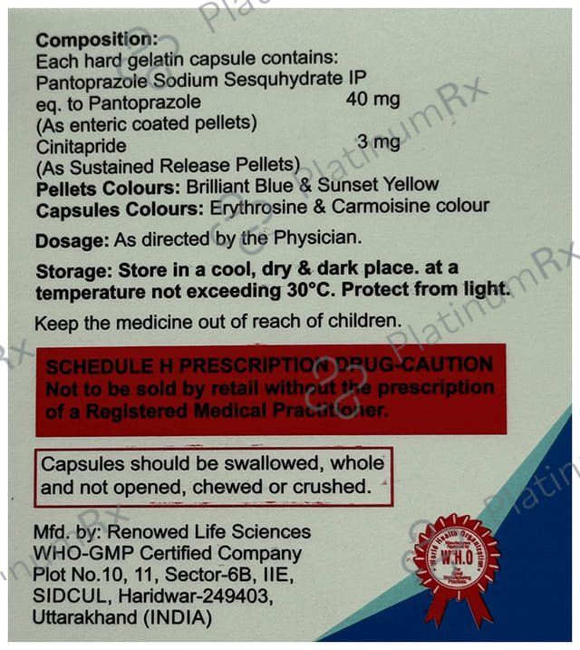Cintoshel PR 3/40mg Capsule 10s