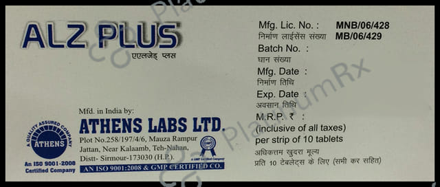 Alz Plus 10/5mg Tablet 10s