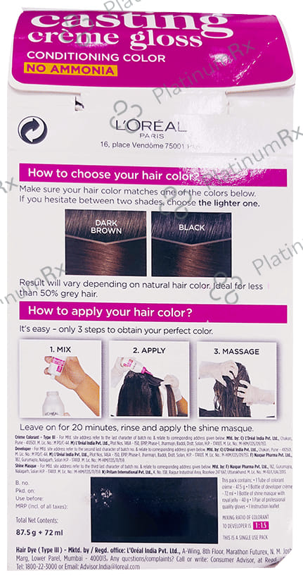 Loreal Paris Casting Creme Gloss Conditioning Color Dark Chocolate