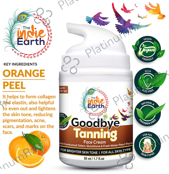 The Indie Earth Goodbye Tanning SPF 50 Face Cream 50ml