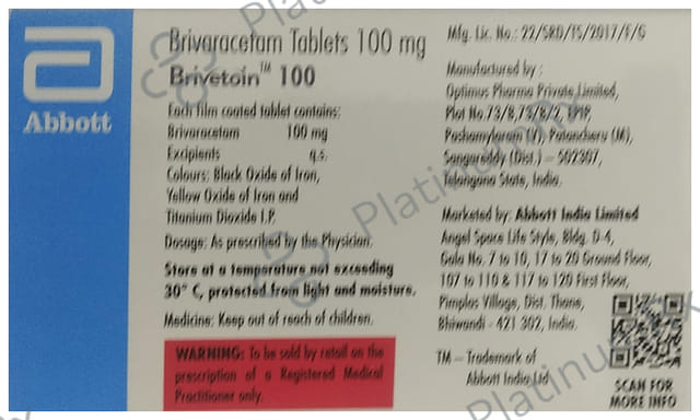Brivetoin 100mg Tablet 10s