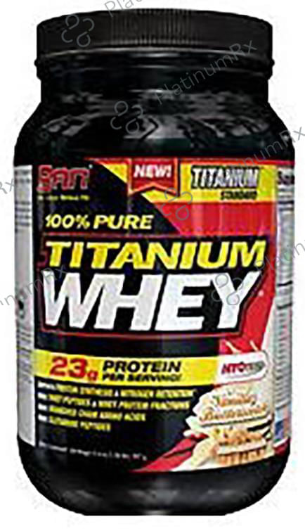 SAN 100% Pure Titanium Whey Protein Powder Vanilla Butterscotch 2 lb