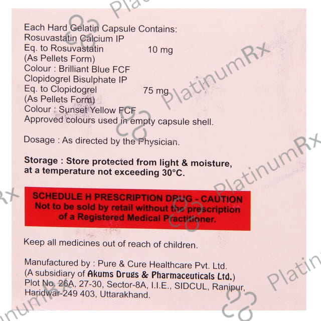 Rosycap CV 10/75mg Capsule 10s
