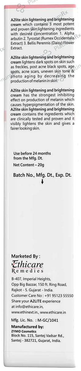 Ethicare Remedies A2 Lite Skin Lightening & Brightening Cream