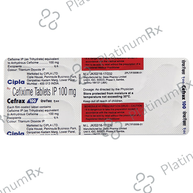 Cefrax 100 Tablet