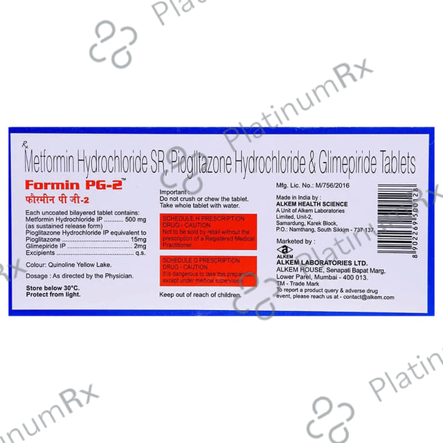 Formin PG 2/500/15mg Tablet SR 15s
