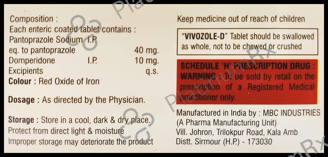 Vivozole D 10/40mg Tablet 10s
