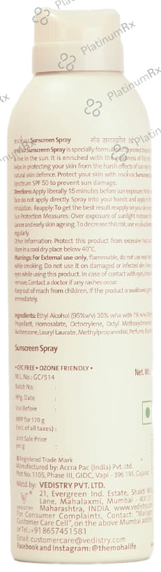 Moha Sunscreen SPF 50 PA+++ Spray 170gm
