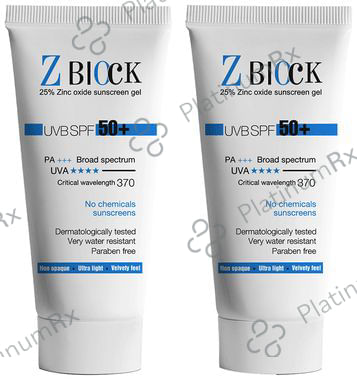 Z Block 25% Zinc Oxide Sunscreen Gel (50ml Each) SPF 50+