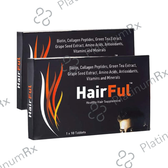 HairFul Tablet for Women & Men Hair Care (10 Each) 2 Strip
