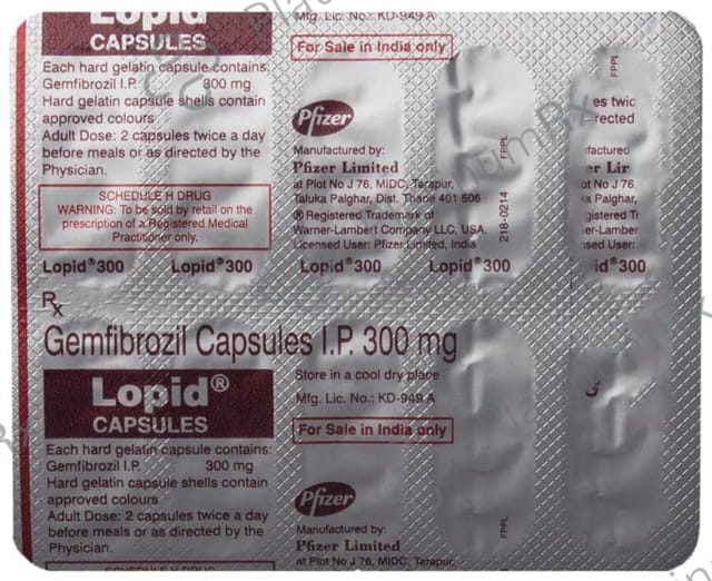 Lopid 300mg Capsule 10s