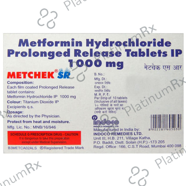 Metchek 1000mg Tablet SR