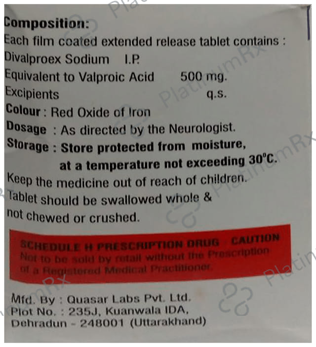 Dazirate 500mg Tablet ER 10s