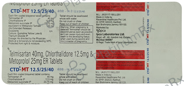 CTD MT 12.5/25/40mg Tablet ER 10s