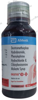 Deletus D Plus 2/10/5mg Raspberry Sugar Free Syrup 100ml