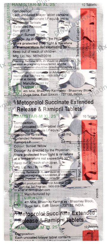 Ramistar M 25/2.5mg Tablet XL 10s