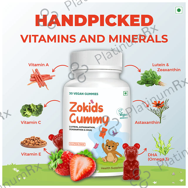 Zokids Gummy Strawberry Gluten Free