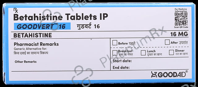 Goodvert 16mg Tablet 10s