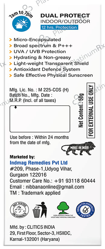 Nibbana Daytime Sunscreen SPF 50 PA+++ Cream 50gm