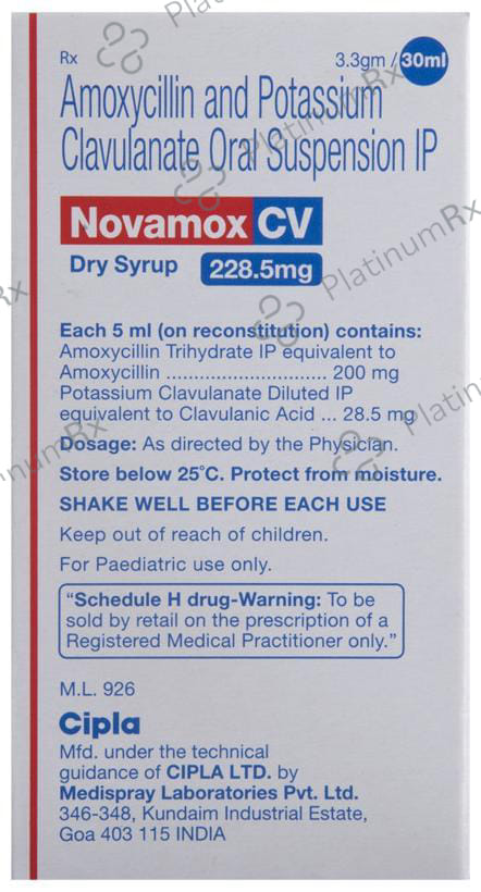Novamox CV 228.5mg Dry Syrup 30ml