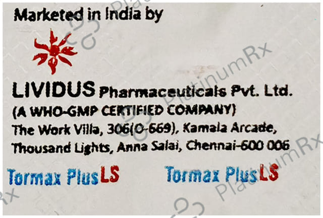 Tormax Plus LS 25/10mg Tablet 10s