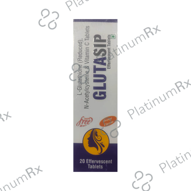 Glutasip 50/20mg Effervescent Orange Flavour Sugar Free Tablet 20s