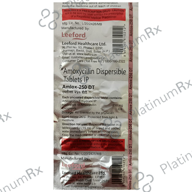 Amlox 250mg Tablet DT 10s