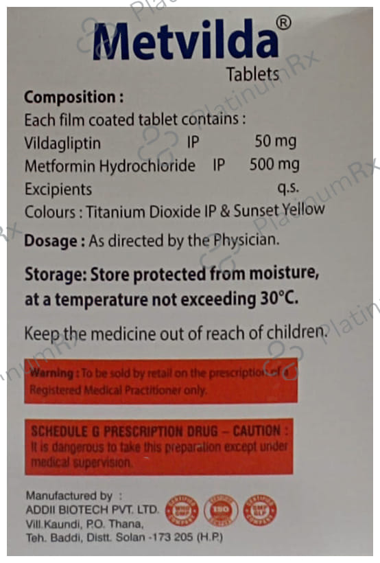 Metvilda 500mg/50mg Tablet