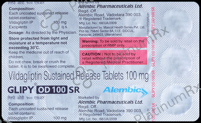 Glipy OD 100mg Tablet SR 15s