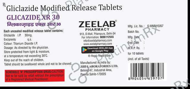 Glicazide 30mg Tablet XR 10s