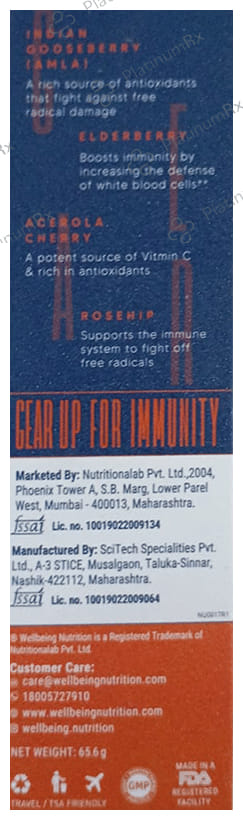 Wellbeing Nutrition Vitamin C Zinc Effervescent Tablet for Immunity & Skin Health - Zesty Orange 1 Bottle