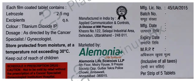 Aletroz 2.5mg Tablet 5s