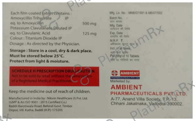 Clavuamb 625 Tablet