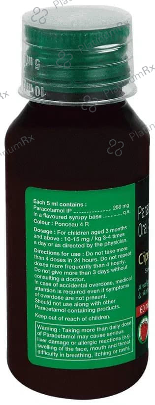 Cipmol Strawberry Flavour Oral Suspension 60ml