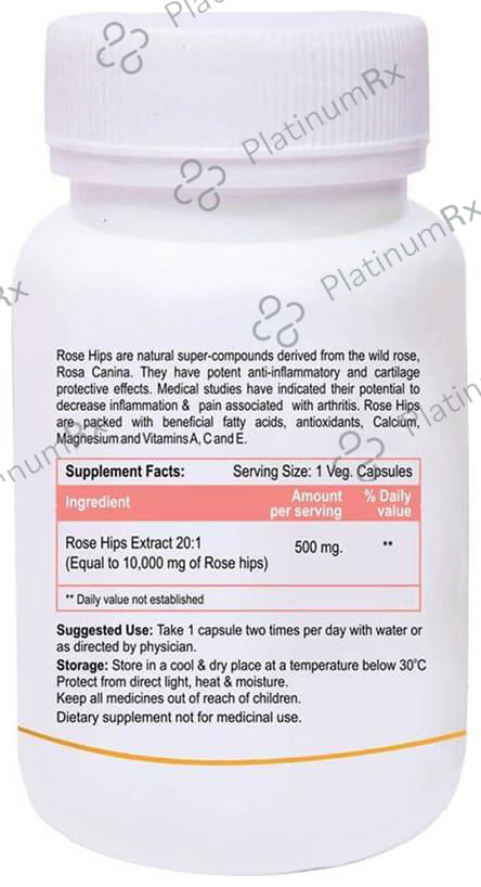 Biotrex Rose Hip Extract 500mg Veg Capsule