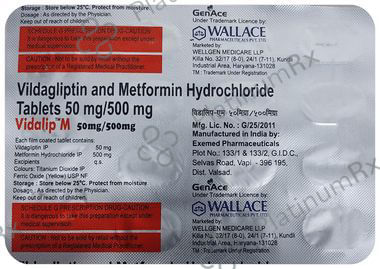 Vidalip M 500mg/50mg Tablet