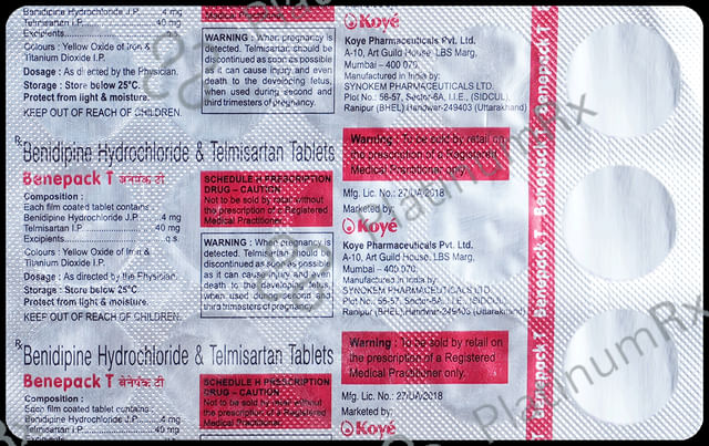Benepack T 4mg/40mg Tablet